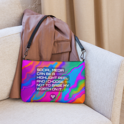 “Social Media Can Be A Highlight Reel” Crossbody Bag - Image 7