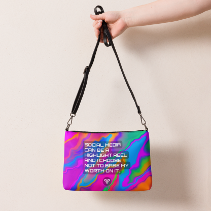 “Social Media Can Be A Highlight Reel” Crossbody Bag - Image 8